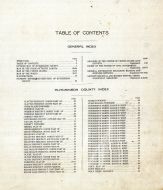 Table of Contents, Hutchinson County 1910